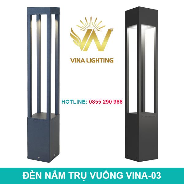 Đèn nấm trụ vuông Vina-03 - Thiết Bị Chiếu Sáng Vina Lighting - Công Ty TNHH Thiết Bị Điện Và Chiếu Sáng Đô Thị Vina Lighting